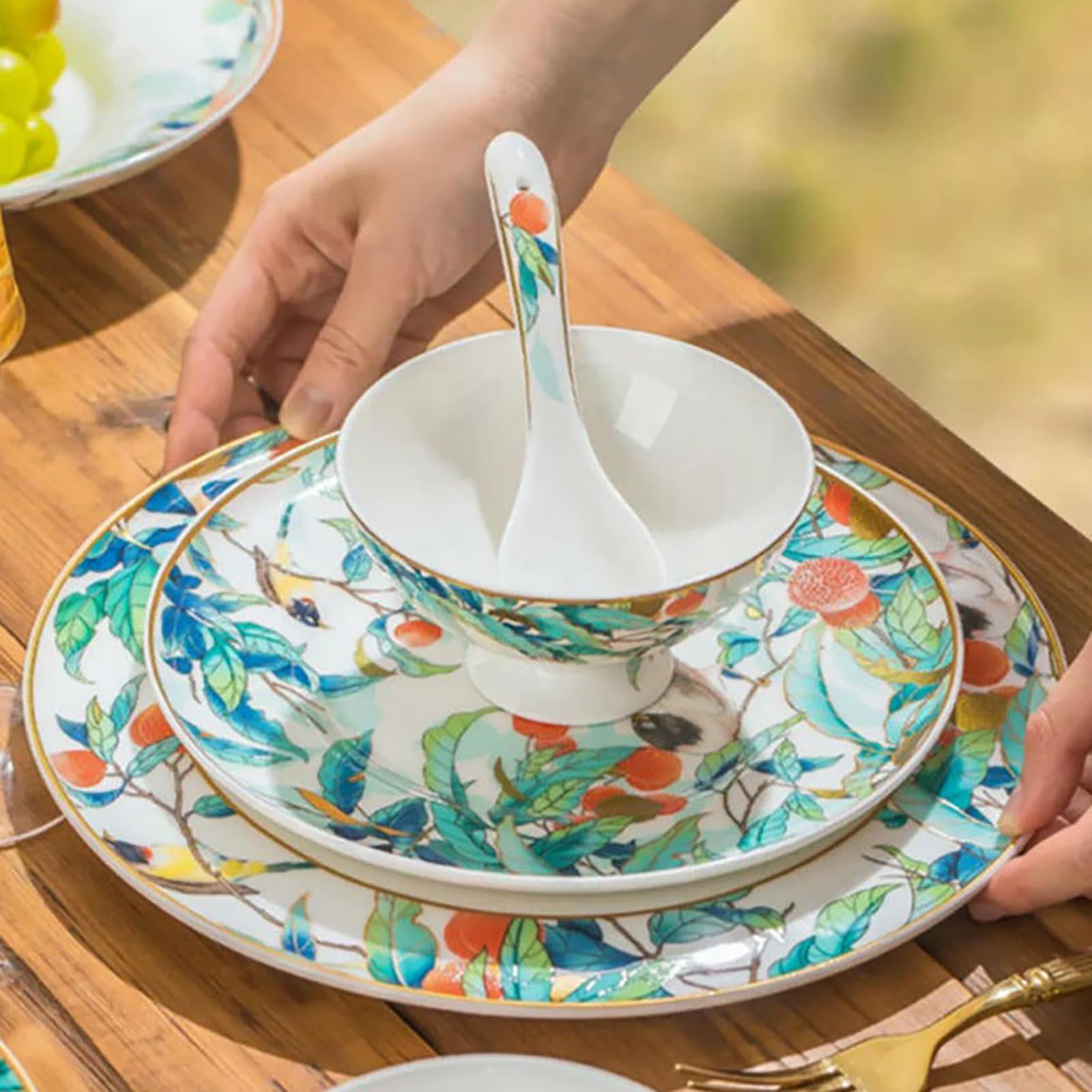 llised Bone China スーププレート 4 Amazon.com: Chinese-style ceramic tableware, exquisite bone china